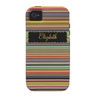 Skinny Stripes Personalized Vibe iPhone 4 Cover