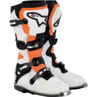 Alpinestars Tech 8 Light Vented Boots , Gender Mens/Unisex, Distinct Name White/Black/Orange, Primary Color White, Size 8 2011011 241 8 Automotive