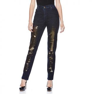 DG2 Sequin Inset Stretch Denim Skinny Jeans