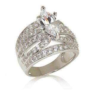 3.15ct Absolute™ Marquise and Five Row Pavé Wide Band Ring