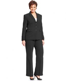 Tahari by ASL Plus Size Pinstripe Toggle Front Pantsuit   Suits & Separates   Plus Sizes