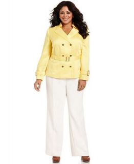 Tahari by ASL Plus Size Suit, Belted Trench Blazer & Pants   Suits & Separates   Plus Sizes
