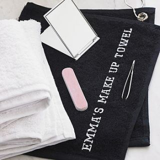 personalised women's make up towel by iredale towers
