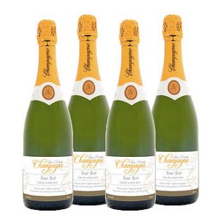 personalised champagne four bottles of brut by boutique bubbly