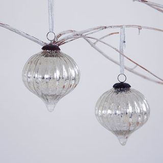 large antique effect glass christmas bauble by paper high