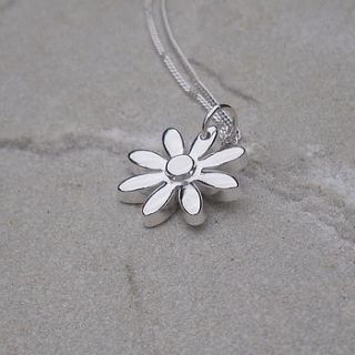 silver ditsy daisy necklace by tara buzz