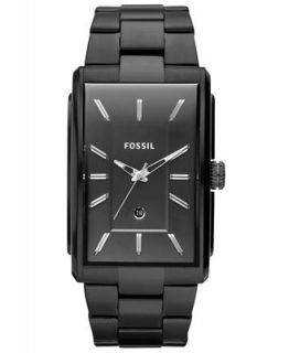 Fossil Mens Dress Black Ion Plated Stainless Steel Bracelet Watch 49x33mm FS4678   Watches   Jewelry & Watches