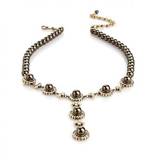 Heidi Daus "Simply Stated" Simulated Pearl Y Drop Necklace