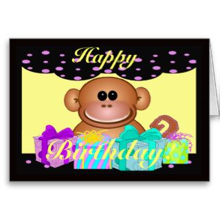 Monkey Birthday Card Template