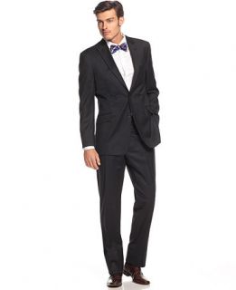 Tommy Hilfiger Suit, Flannel Navy Stripe   Suits & Suit Separates   Men