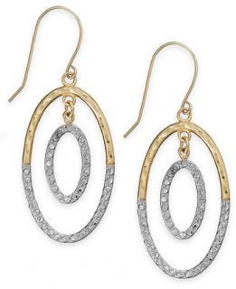 10k Two Tone Gold Earrings, 2 Oval Earrings   Earrings   Jewelry & Watches