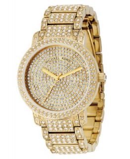 Michael Kors Womens Crystal Gold Tone Stainless Steel Bracelet Watch 38mm MK5061   Watches   Jewelry & Watches