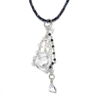 Deb Guyot Designs Black Spinel and Herkimer "Diamond" Quartz 32" Necklace