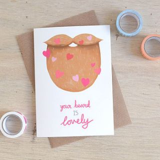 beard love valentines card by hannah stevens