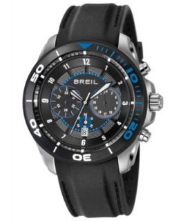 Breil Watch, Mens Chronograph Enclosure Black Leather Strap 44mm TW1141   Watches   Jewelry & Watches