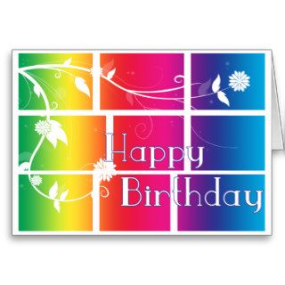 Rainbow Mosaic Happy Birthday card