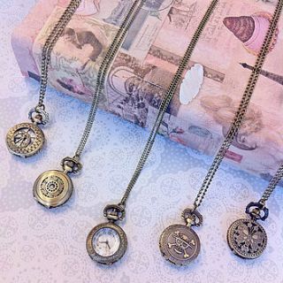 pocket watch necklace   five choices by sugar + style
