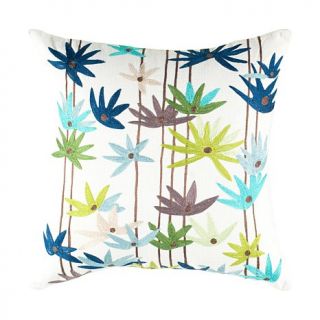 Linear Vines Throw Pillow, 18 x 18in   Lime Green/Blue