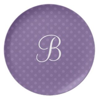 Purple Polka Dots Custom Monogram Custom Gift Item Plates