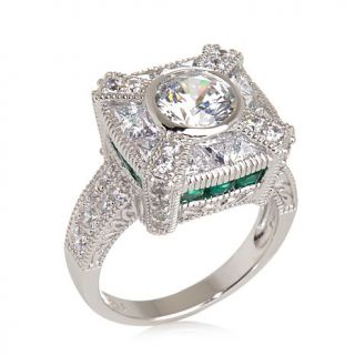 Xavier 4.4ct Absolute™ Multicut Created Emerald Sterling Silver Ring