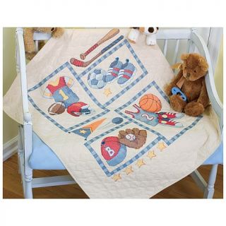 Dimensions Baby Hugs Sports Cross Stitch Quilt Kit   34x43in