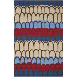 Handmade Children's Doodle Blue/ Beige New Zealand Wool Rug Safavieh 5x8   6x9 Rugs