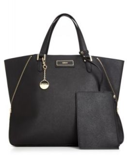 DKNY Saffiano Leather Top Zip Satchel   Handbags & Accessories