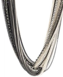Kenneth Cole New York Necklace, Hematite Tone Rhinestone Torsade Necklace   Fashion Jewelry   Jewelry & Watches