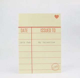 library valentine's card by sarah hurley designs
