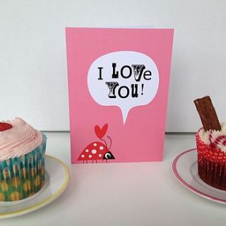 ladybird or ant 'i love you' greetings card by halfpinthome