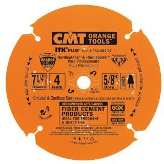 CMT 236.004.07 ITK PLUS Diamond Saw Blade for Fiber Cement Products, 7 1/4 Inch x 4 Conical Teeth with 5/8 Inch<>Bore, PTFE Coating   Circular Saw Blades  