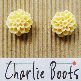 resin chrysanthemum flower earrings by charlie boots