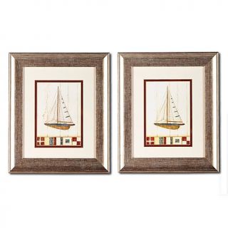 Framed American Yacht I and II Art Prints   11 x 13in