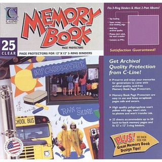 Memory Book Top Load Clear Page Protectors   25 pack