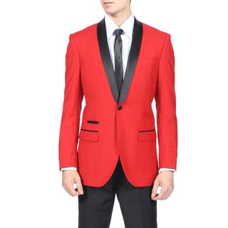 Zonettie by Ferrecci Men's Red and Black Shawl Collar 2 piece Tuxedo Ferrecci Tuxedos