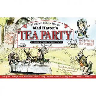 TJ Designs Rubber Stamp Set   Mad Hatter's Tea Party