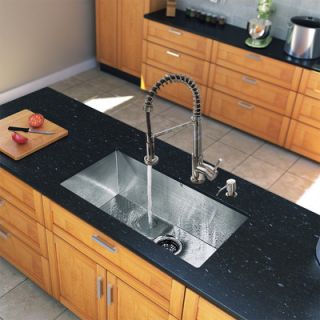 Vigo 32 x 19 Zero Radius Single Bowl Kitchen Sink with Sprayer