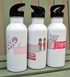 personalised drinks bottle for girls by pear derbyshire