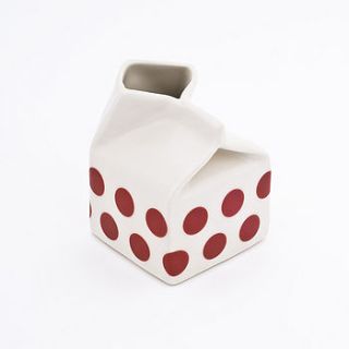 red polkadot porcelain milk jug by hanne rysgaard ceramics