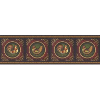 Brewster Home Fashions New Country Rooster Cameo Wall Border