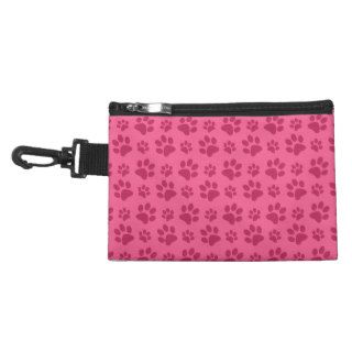 Pink dog paw print accessories bags