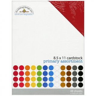 Doodlebug 48 pack Textured Cardstock   Primary