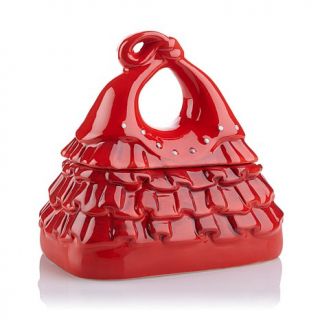 David's Cookies Red Ruffles Fashion Handbag Jar