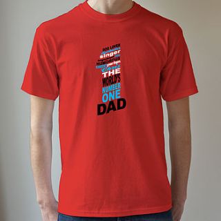 personalised number one dad t shirt by frozen fire