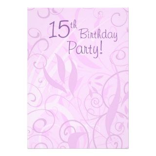 Pink Floral 15th Birthday Party Invitations