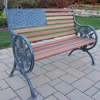 Proud American Wood and Cast Iron Park Bench