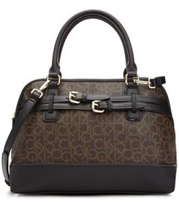 Calvin Klein Hudson Buckle CK Monogram Satchel   Handbags & Accessories