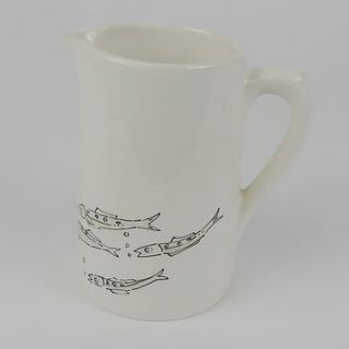 personalised farmhouse fish jug by fired arts and crafts