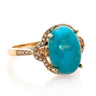 Kingman Turquoise and Gemstone Vermeil Ring