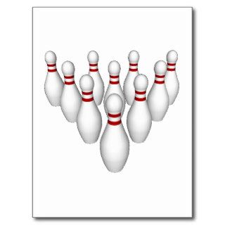 Bowling Pins 3D Model Postcard